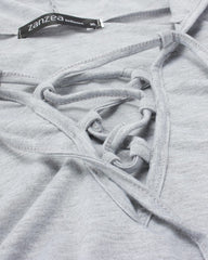 Sexy V Neck Bandage Asymmetric Hooded Blouse