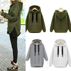Long Sleeve Hooded Loose Warm Sweatshirt