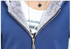 Zip-up Solid Full-Sleeve Hooded Casual Sweatshirt