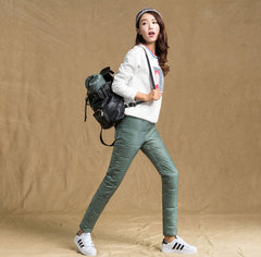 Elastic Plus Size Thicken Female Trousers