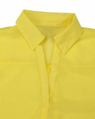 Turn Down Collar Sexy Blouse Mini Dress