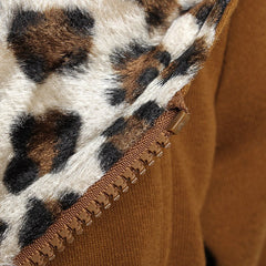 Long Leopard Hooded Sweatshirts Jacket