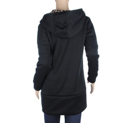 Long Leopard Hooded Sweatshirts Jacket