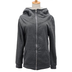 Fashion Zipper Up Thick Fleece Outwear Casual Coats Jacket