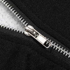 Fashion Zipper Up Thick Fleece Outwear Casual Coats Jacket