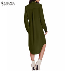 Bow Long Sleeve Casual Amsymetircal Chiffon Blouse