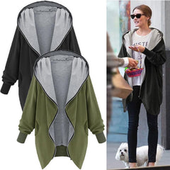 Winter Warm Sweatshirts Casual Solid Hooded Zipper
