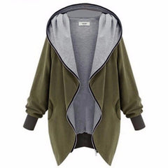 Winter Warm Sweatshirts Casual Solid Hooded Zipper