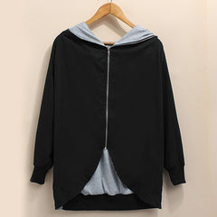 Winter Warm Sweatshirts Casual Solid Hooded Zipper