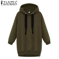 Long Sleeve Hooded Loose Warm Sweatshirt