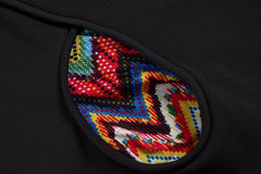 Fashion Patchwork Pullover Hoodie Floral Print Long Sleeve