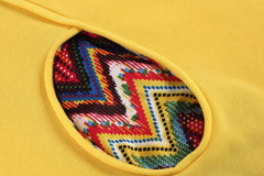 Fashion Patchwork Pullover Hoodie Floral Print Long Sleeve