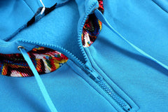 Fashion Patchwork Pullover Hoodie Floral Print Long Sleeve