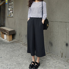High Waist Chiffon Wide Leg Pants
