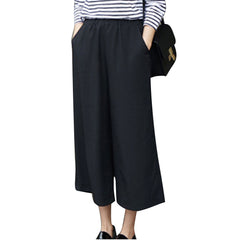 High Waist Chiffon Wide Leg Pants