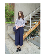 High Waist Chiffon Wide Leg Pants