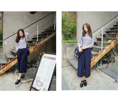 High Waist Chiffon Wide Leg Pants