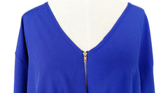Sexy V Neck ZIpper Half Sleeve Shirt Loose