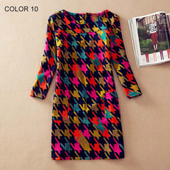 Fashion Flower Print Long Sleeve Casual Autumn Dress