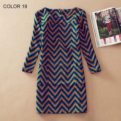 Fashion Flower Print Long Sleeve Casual Autumn Dress