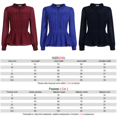 Long Sleeve Women Chiffon Blouse