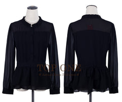 Long Sleeve Women Chiffon Blouse