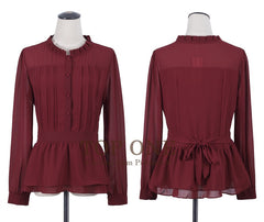 Long Sleeve Women Chiffon Blouse