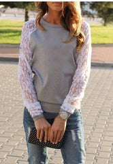 Long Sleeve Lace Crochet Pullovers