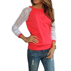Long Sleeve Lace Crochet Pullovers