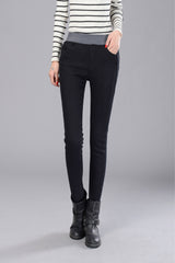 High Waist Thicken Fleeces Elastic Waist Pencil Pant