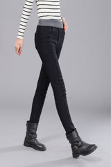 High Waist Thicken Fleeces Elastic Waist Pencil Pant