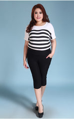Capris Pants High Waist Elastic Women Casual Pants