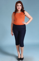 Capris Pants High Waist Elastic Women Casual Pants