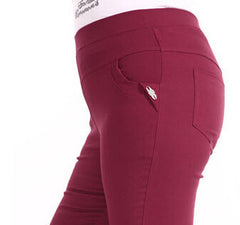 Capris Pants High Waist Elastic Women Casual Pants
